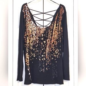 NWT Gold Foiled Top